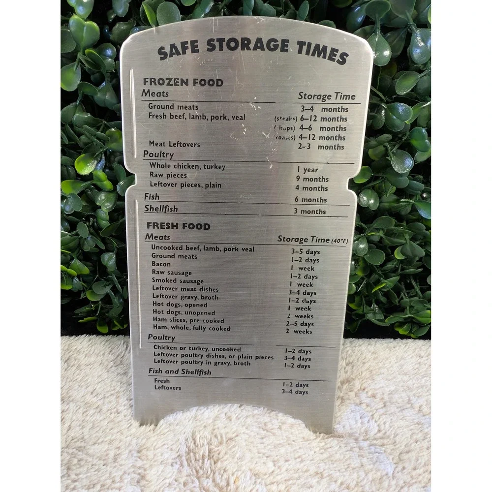 Amco Houseworks‎ Vintage Stainless Steel Safe Food Storage Times Magnet 8331